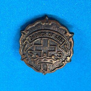 Methodist Sunday School Vintage Lapel Pin Little System Cross Crown